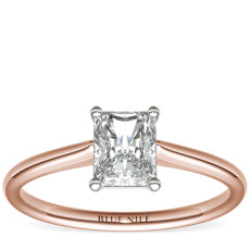 Petite Solitaire Engagement Ring in 14k Rose Gold